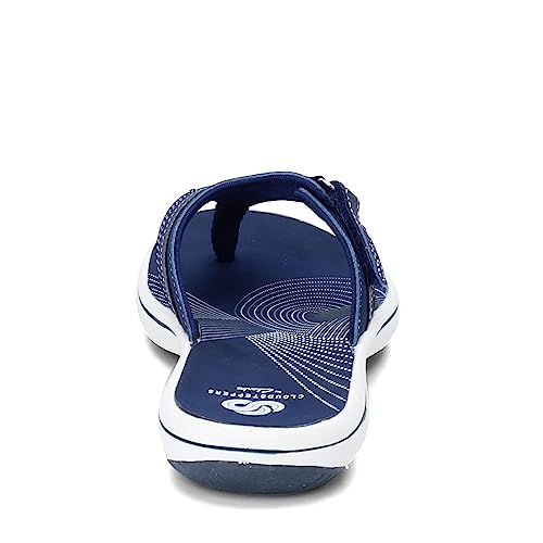 Clarks Women's Breeze Sea Flip Flop, New Navy Synthetic, 7 B(M) US