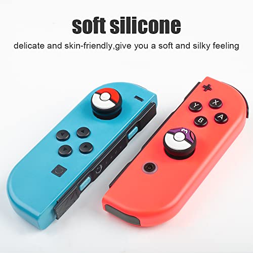 Switch Joycon Thumb Grip Caps, Soft Silicone Joystick Cover Compatible with Nintendo Switch/OLED/Switch Lite, Analog Stick Grips Button Covers for Switch (B-Mix)