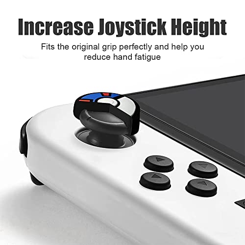 Switch Joycon Thumb Grip Caps, Soft Silicone Joystick Cover Compatible with Nintendo Switch/OLED/Switch Lite, Analog Stick Grips Button Covers for Switch (B-Mix)