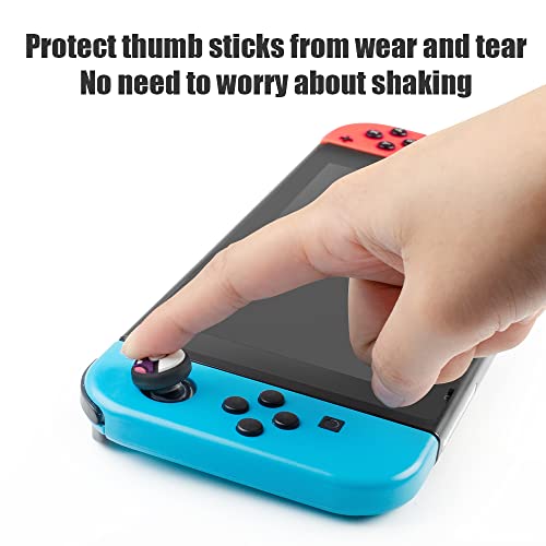 Switch Joycon Thumb Grip Caps, Soft Silicone Joystick Cover Compatible with Nintendo Switch/OLED/Switch Lite, Analog Stick Grips Button Covers for Switch (B-Mix)