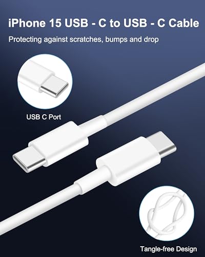 WODENTA iPhone 15/15 Pro Max Car Charger, 67W 3-Port Fast USB C Car Charger Power Cigarette Lighter Adapter with 3FT USB C to C Cable for iPhone 15/15 Plus/15 Pro Max, iPad Pro/Air/Mini, AirPods Pro