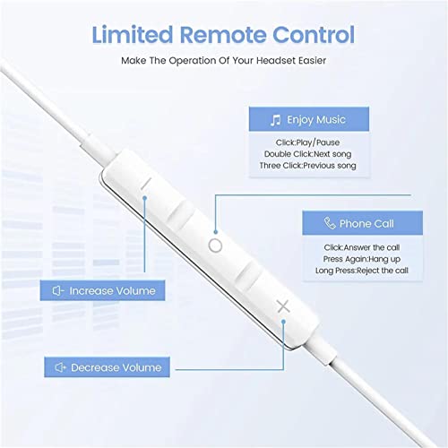 2 Pack-USB C Headphones for iPhone 15 Type C Earbuds Wired Earphones with Mic & Remote Control Noise Cancelling for iPhone 15 pro, iPad Pro, Galaxy S23/S22/S21/S20/Ultra Note 10/20, Pixel 7/6/6a/5/4