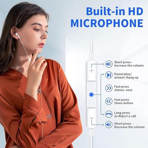 2 Pack-USB C Headphones for iPhone 15 Type C Earbuds Wired Earphones with Mic & Remote Control Noise Cancelling for iPhone 15 pro, iPad Pro, Galaxy S23/S22/S21/S20/Ultra Note 10/20, Pixel 7/6/6a/5/4
