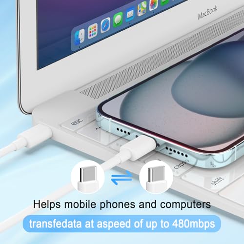 iPhone 15 USB C Charger, 20W USB C Fast Wall Charger Block with 6 FT USB-C to C Cable for Phone 15/15 Plus/15 Pro/15 Pro Max/Pad Pro/Air/Mini, Galaxy