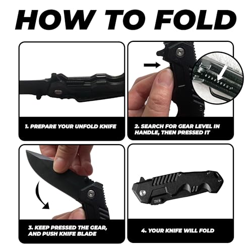AOSILEY Tactical Stainless Steel Knife Set for Outdoors