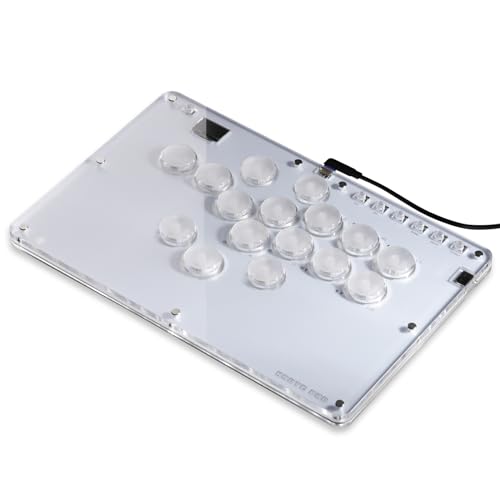 Leverless Controller Arcade Stick CosmoxGaming T16-C: Leverless Arcade Stick with Turbo,Leverless Controller for PC/PS3/PS4/Switch Game,Crystal Low-Profile Switch Arcade Stick Support Hot Swap & SOCD