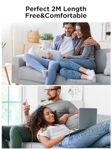 USBC to USBC 100W [10ft/2 Pack] USB C to USB C Fast Charging Cable Braided C to C Charger Cord 5A for MacBook Pro/Air, iPhone 15 Pro Max Plus,iPad Pro,Samsung Galaxy S24 Ultra S23,Pixel,PS5,Switch