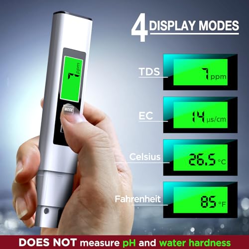 2024 All-New 4 in 1 Tds Meter Digital Water Tester - Accurate and Reliable Turbidity Meters Testing TDS EC & Temp(°C,°F) - 0-9990ppm - Professional Testing for Drinking Water, RO/DI System, etc.