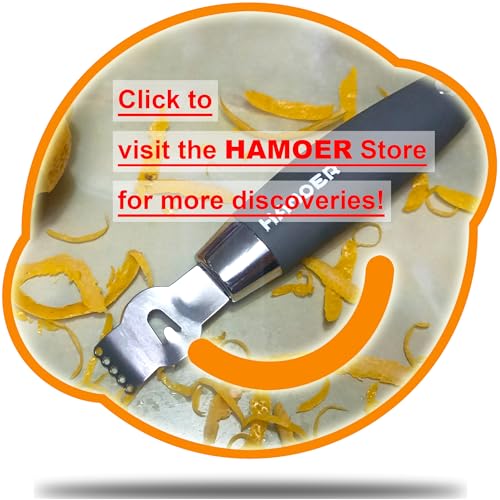 HAMOER Lemon Citrus Zester Tool Cheese Grater - Stainless Steel