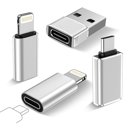 xiwxi [2*USB C to Lightning Adapter&[1*USB C to USB Adapter]&[1*USB A to USB C Adapter],Thunderbolt 4 Converter iWatch 9 8,iPhone 15 14 13 12 Plus Pro Max Mini,MacBook,Samsung Galaxy S23 S22,AirPods