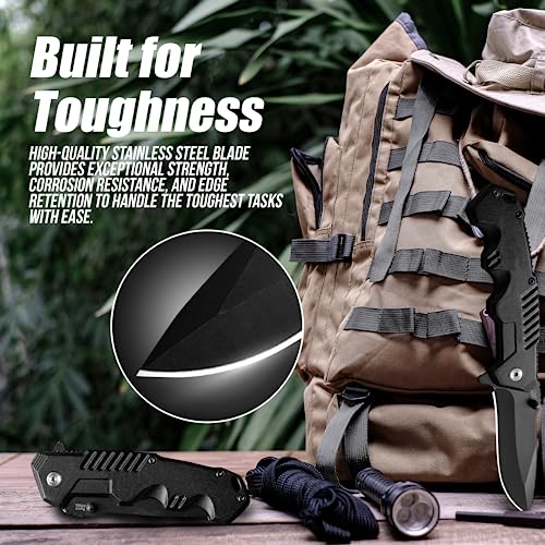 AOSILEY Tactical Stainless Steel Knife Set for Outdoors