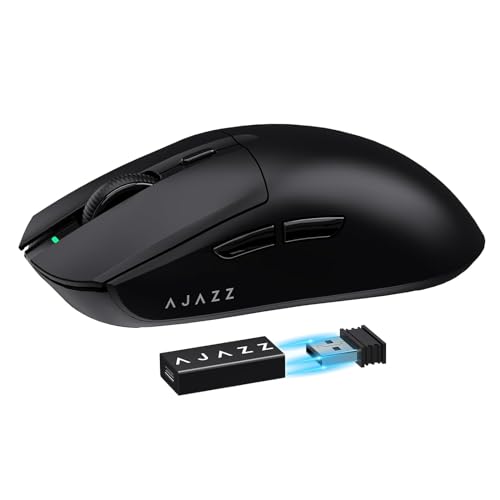 A.JAZZ AJ139 G Pro 4K Wireless Gaming Mouse Ultra-Lightweight with Dual Mode-Type C Wired/2.4Ghz USB Receiver up to 26000DPI 6 Programmable Button Ergonomic Symmetric for PS4 Xbox PC Mac Gamer(Black)