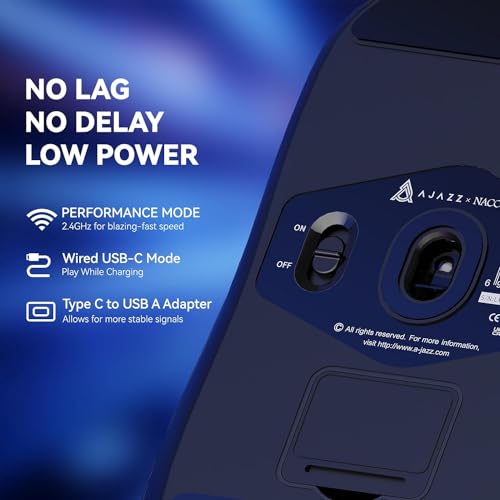 A.JAZZ AJ139 G Pro 4K Wireless Gaming Mouse Ultra-Lightweight with Dual Mode-Type C Wired/2.4Ghz USB Receiver up to 26000DPI 6 Programmable Button Ergonomic Symmetric for PS4 Xbox PC Mac Gamer(Black)