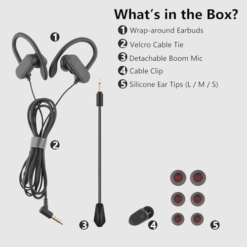 C G CHANGEEK Wired in-Ear Gaming Headset with 3.5mm for Mobile & PC, Xbox Series X/S, Xbox One, PS5, PS4, Playstation, Switch, Lightweight & Secure Fit, Quality Boom Mic for Clear Call