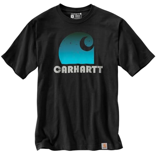 Carhartt Men's Loose Fit Heavyweight Short-Sleeve C Graphic T-Shirt, Black