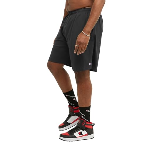 Champion, Lightweight Lounge, Casual Jersey Knit Men's, Weekend Shorts (Reg Tall), Black C Patch Logo, 3X-Large Big