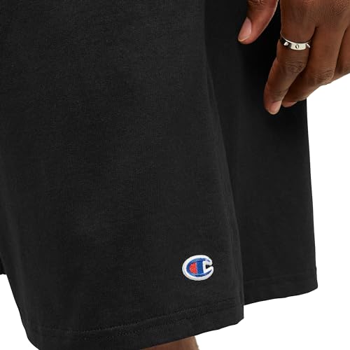 Champion, Lightweight Lounge, Casual Jersey Knit Men's, Weekend Shorts (Reg Tall), Black C Patch Logo, 3X-Large Big