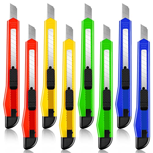 8 Pack Utility Knives Box Cutters, Snap Off Blade