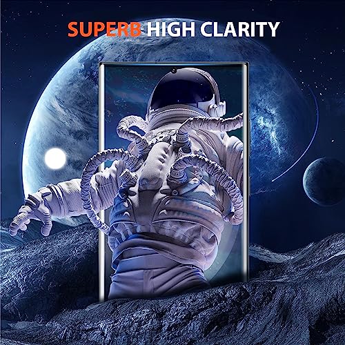 Hendlent 3 Pack Galaxy S23 Ultra Screen Protector, HD Clear Tempered Glass, Fingerprint Unlock, 3D Curved, Scratch Resistant, Bubble-Free for Samsung Galaxy S23 Ultra 5G Glass Screen Protector