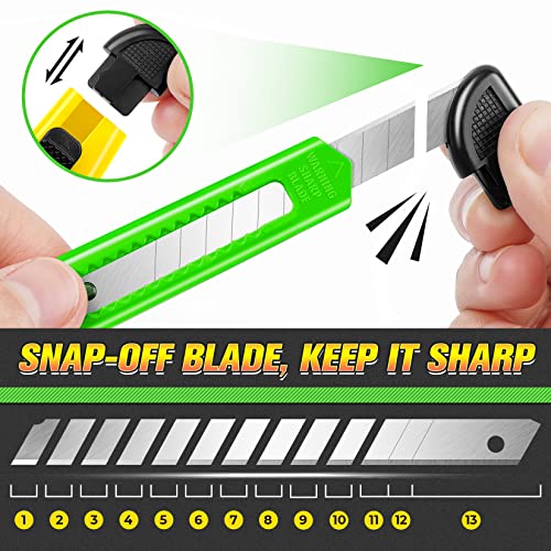 8 Pack Utility Knives Box Cutters, Snap Off Blade