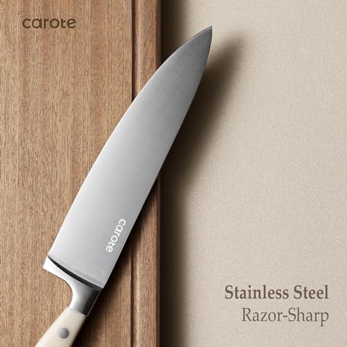 CAROTE 14-Piece Forged Knife Set with Block
