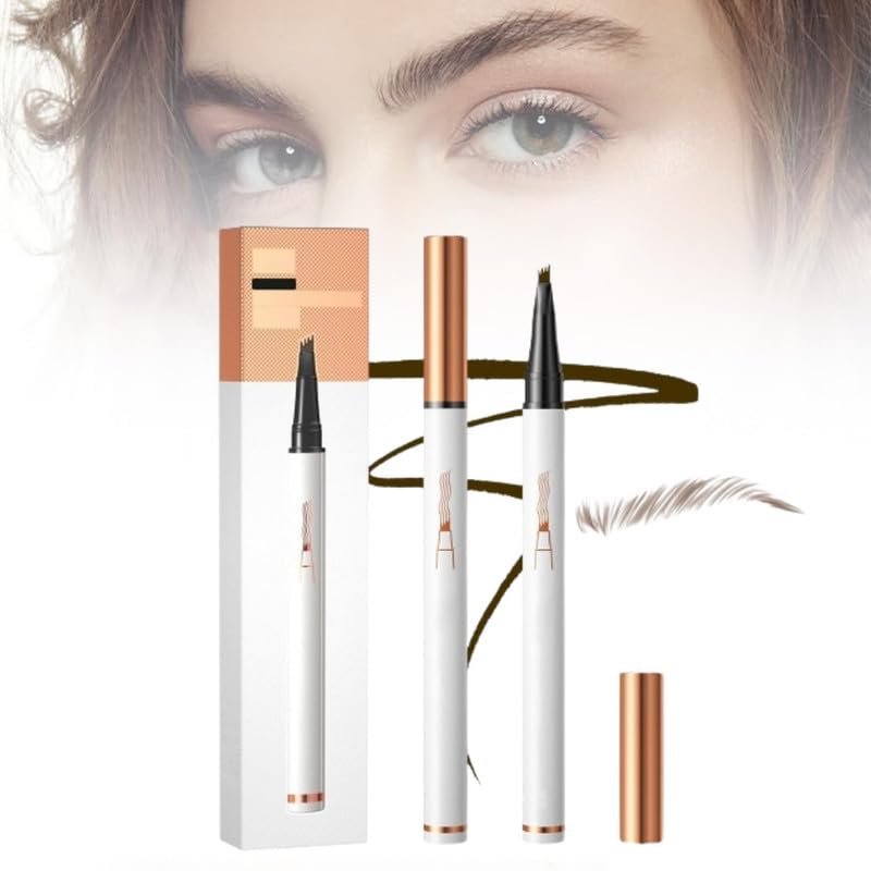 Eyebrow Tattoo Pencil 4 Fork Tip 3D Microblading,2024 New Magic Eyebrow Pencil 4-Tip Eyebrow Pencil Natural Makeup Fine Stroke,Eye Brown Makeup Eyebrow Pencil Stay on All Day(Dark Brown)