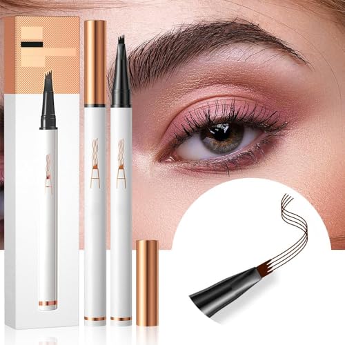Eyebrow Tattoo Pencil 4 Fork Tip 3D Microblading,2024 New Magic Eyebrow Pencil 4-Tip Eyebrow Pencil Natural Makeup Fine Stroke,Eye Brown Makeup Eyebrow Pencil Stay on All Day(Dark Brown)