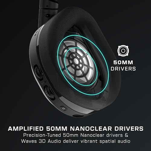 Turtle Beach Stealth 600 Wireless Multiplatform Amplified Gaming Headset for PC, PS5, PS4, Nintendo Switch, Mobile – Bluetooth, 80-Hr Battery, Noise-Cancelling Flip-to-Mute Mic, Waves 3D Audio – Black