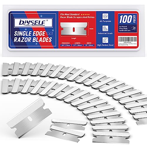 100 Heavy Duty Single Edge Razor Blades for Scraper