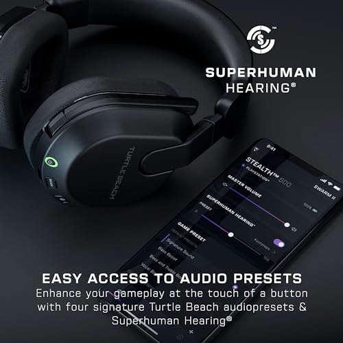 Turtle Beach Stealth 600 Wireless Multiplatform Amplified Gaming Headset for PC, PS5, PS4, Nintendo Switch, Mobile – Bluetooth, 80-Hr Battery, Noise-Cancelling Flip-to-Mute Mic, Waves 3D Audio – Black