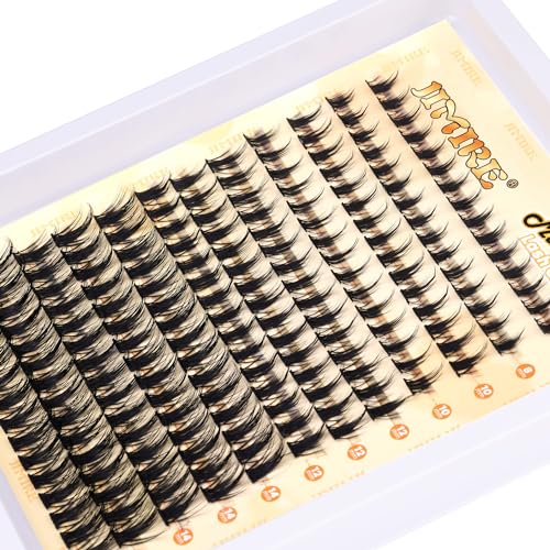 JIMIRE Natural Lash Clusters Extensions 180Pcs Anime Eyelash Extensions D Curl Wispy Manga Eyelash Clusters 8-16MM Cluster Eyelash Extension Individual Lashes Pack