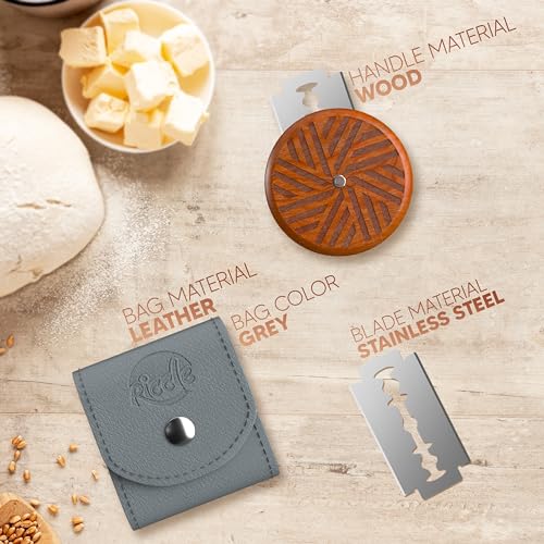 Wooden Bread Lame with 15 Razor Blades and Cover
