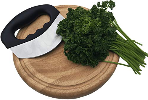 Checkered Chef Mezzaluna Knife w/ Cover - Vegetable Cutter