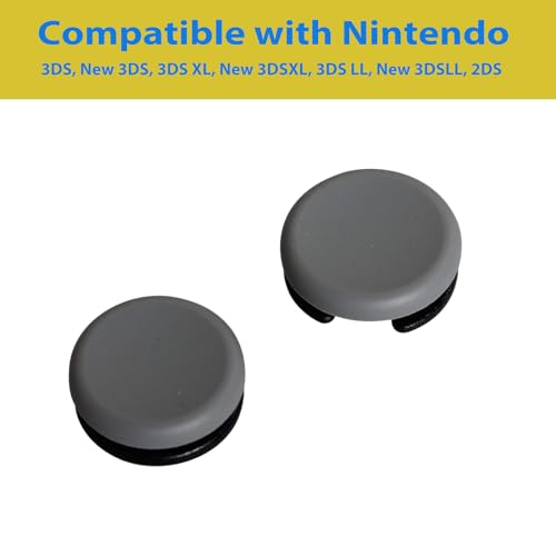 Timorn Analog Stick Cap Circle Pad Replacement 3D Joystick Cover for New 3DS / 3DS / 3DSLL / 3DSXL / 2DS Controller (Dark Gray)