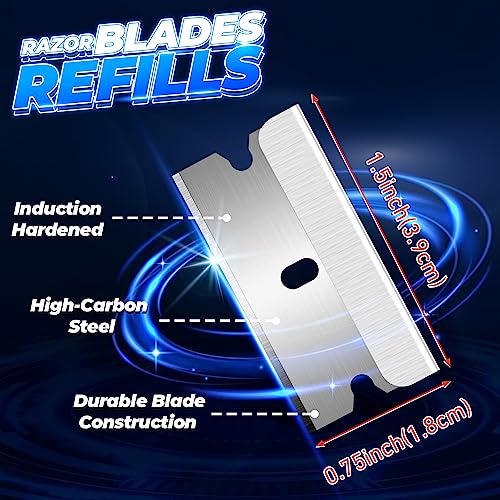 100 Heavy Duty Single Edge Razor Blades for Scraper