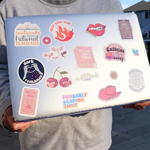120 PCS Book Stickers for Kindle, Smutty Bookish Sticker Pack for Readers Adult Spicy Booktok Vinyl Decals for Laptop IPAD Ebook Reader Water Bottle Girls Holographic Waterproof Smut Romance