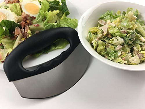 Checkered Chef Mezzaluna Knife w/ Cover - Vegetable Cutter