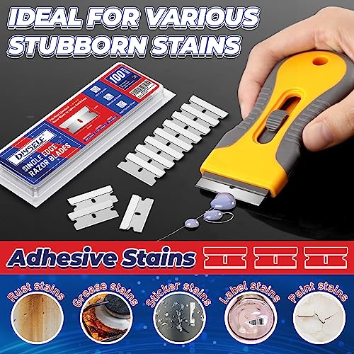 100 Heavy Duty Single Edge Razor Blades for Scraper