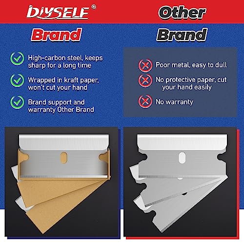 100 Heavy Duty Single Edge Razor Blades for Scraper