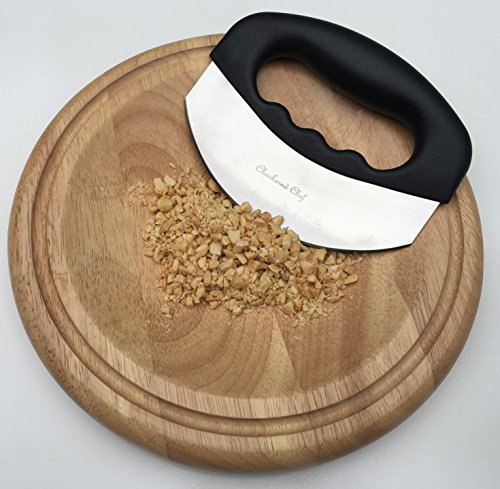 Checkered Chef Mezzaluna Knife w/ Cover - Vegetable Cutter