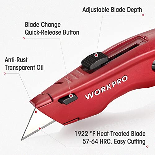 WORKPRO Premium Heavy Duty Retractable Utility Knife Kit