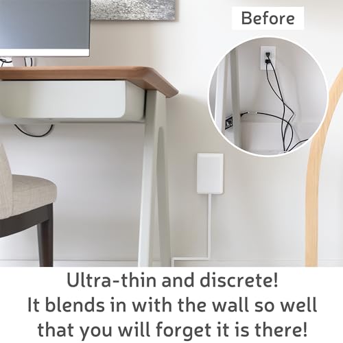 Neat Socket - 3ft Flat Extension Cord with USB Ports – Ultra Thin Flat Plug Extension Cord with 3 Outlets, 2 USB – Flat Outlet Extender – Universal Size Flat Plug Power Strip, Child & Pet Safe