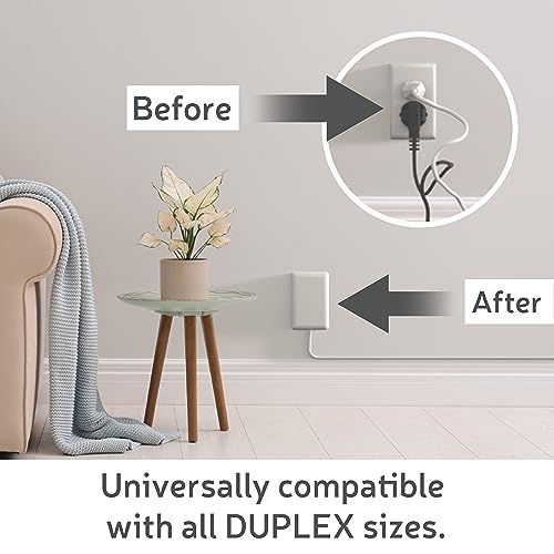 Neat Socket - 3ft Flat Extension Cord with USB Ports – Ultra Thin Flat Plug Extension Cord with 3 Outlets, 2 USB – Flat Outlet Extender – Universal Size Flat Plug Power Strip, Child & Pet Safe