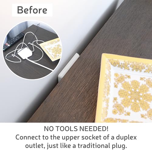 Neat Socket - 3ft Flat Extension Cord with USB Ports – Ultra Thin Flat Plug Extension Cord with 3 Outlets, 2 USB – Flat Outlet Extender – Universal Size Flat Plug Power Strip, Child & Pet Safe