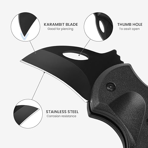 Compact Carabiner Knife with Stainless Steel Blade