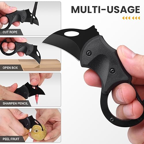Compact Carabiner Knife with Stainless Steel Blade
