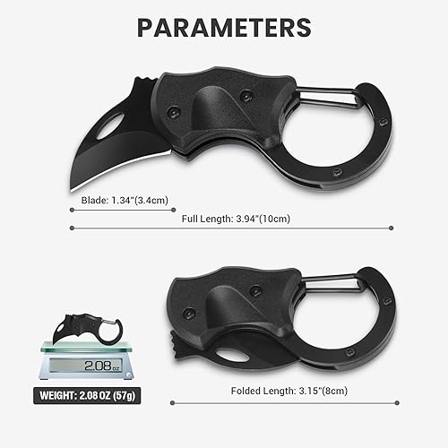 Compact Carabiner Knife with Stainless Steel Blade