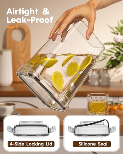 KEMETHY 15 Pack Airtight Food Storage Containers with Lids, Kitchen Pantry Organizers and Storage, BPA-Free Plastic Food Canisters for Cereal, Flour, Sugar, Pasta, Dry Food, Include Labels & Marker