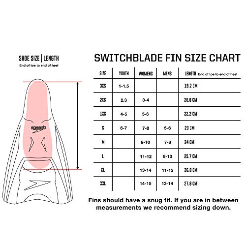 Speedo Swim Training Switchblade Fin, Black/Red, XS