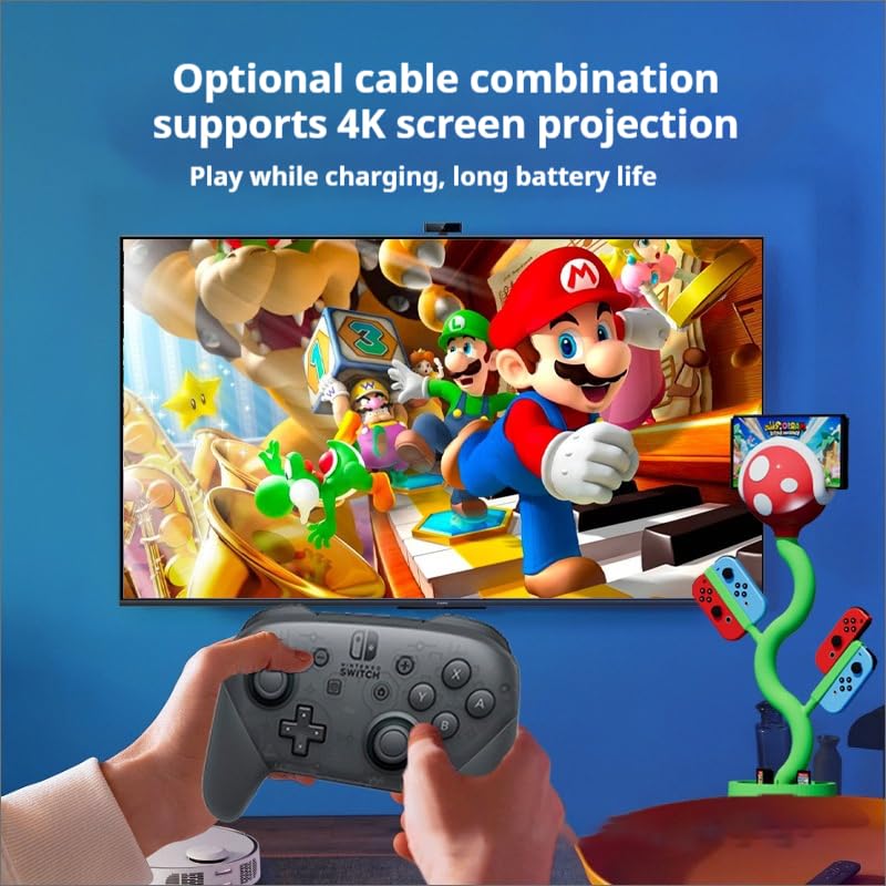 Multifunctional Vertical Stand Game Console Charging Stand Game Card Storage Desktop Ornaments Rechargeable Base Flower Pot Piranha Ornament Suitable for Switch Game Console